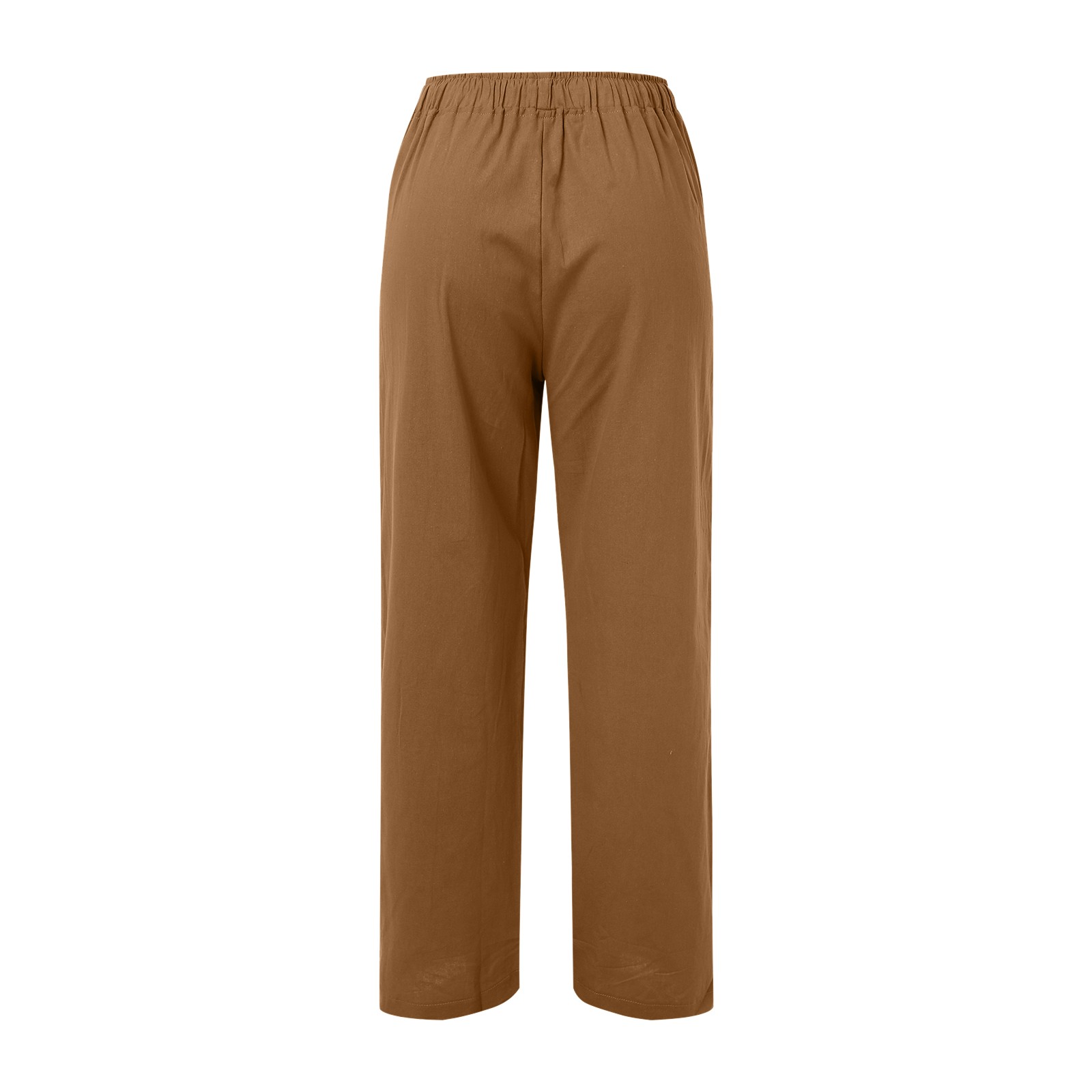 thumbnail image 4 of Pantalones anchos de cintura alta para mujer: pantalones elásticos con cordón, cómodos pantalones largos rectos con bolsillos, poliéster, para todas las ocasiones, 4 of 5